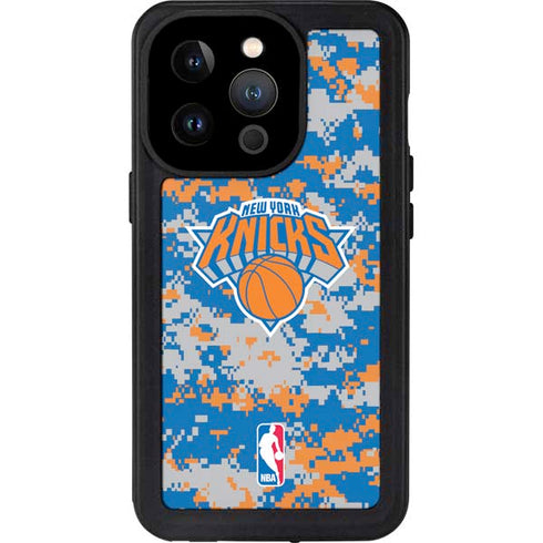 NBA New York Knicks Digi Camo iPhone 15 Pro Waterproof Case