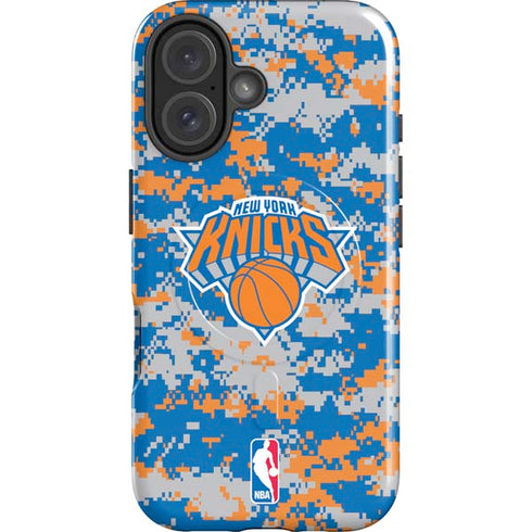 NBA New York Knicks Digi Camo iPhone 16 Magsafe Impact Case