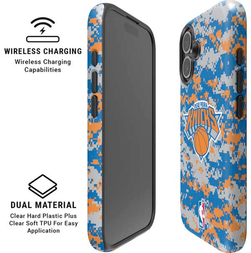 NBA New York Knicks Digi Camo iPhone 16 Magsafe Impact Case