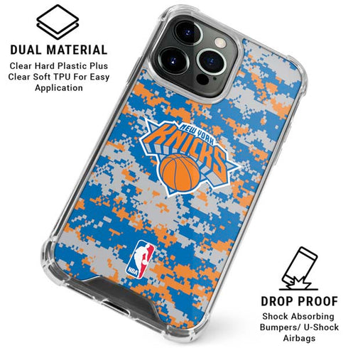 NBA New York Knicks Digi Camo iPhone 16 Pro Max Clear Case