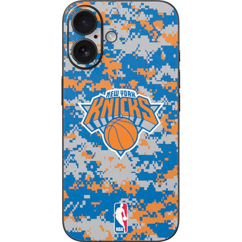 NBA New York Knicks Digi Camo iPhone 16 Skin