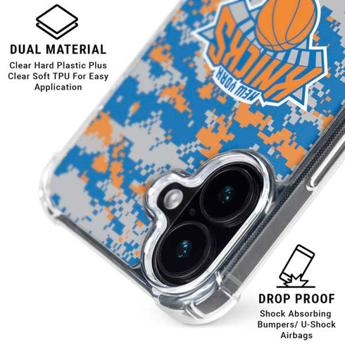NBA New York Knicks Digi Camo iPhone 17 Clear Case