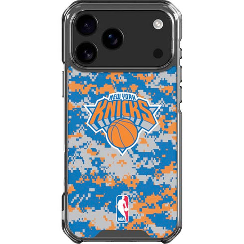 NBA New York Knicks Digi Camo iPhone 18 Pro Max Clear Case