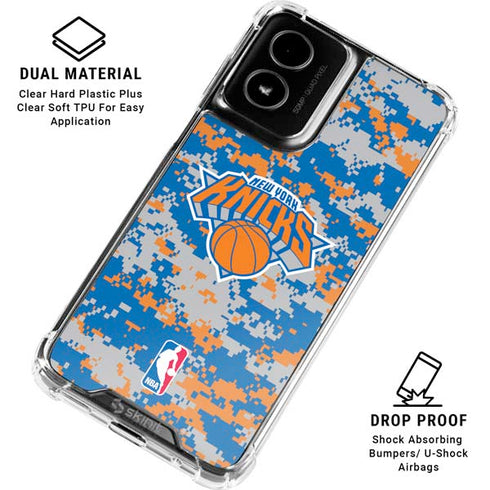 NBA New York Knicks Digi Camo Moto G Power 5G (2024) Clear Case