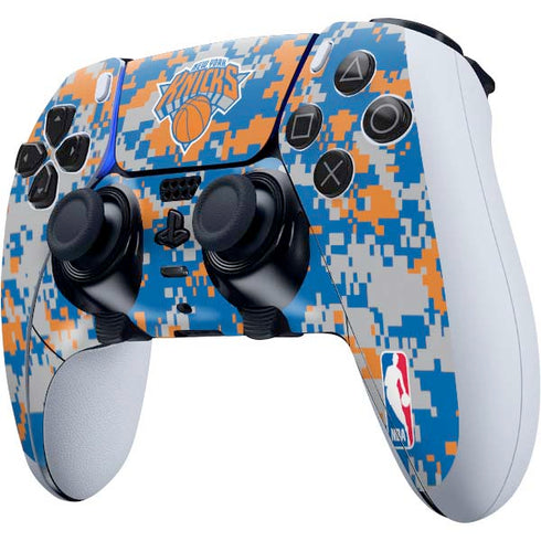NBA New York Knicks Digi Camo PS5 DualSense Edge Pro Controller Skin