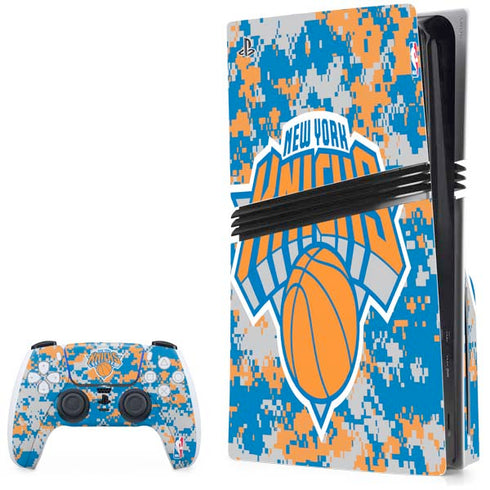 NBA New York Knicks Digi Camo PS5 Pro Disk Bundle Skin