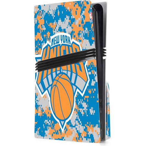 NBA New York Knicks Digi Camo PS5 Pro Disk Console Skin