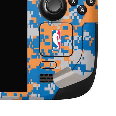 NBA New York Knicks Digi Camo Steam Deck Handheld Gaming Computer OLED Skin