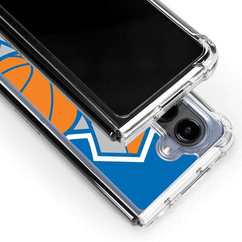 NBA New York Knicks Large Logo Galaxy Z Fold5 5G Clear Case