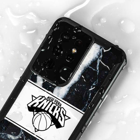 NBA New York Knicks Marble Galaxy S24 Ultra Waterproof Case