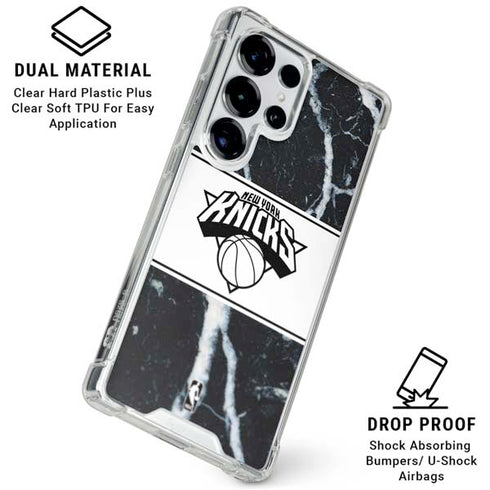 NBA New York Knicks Marble Galaxy S26 Ultra Clear Case