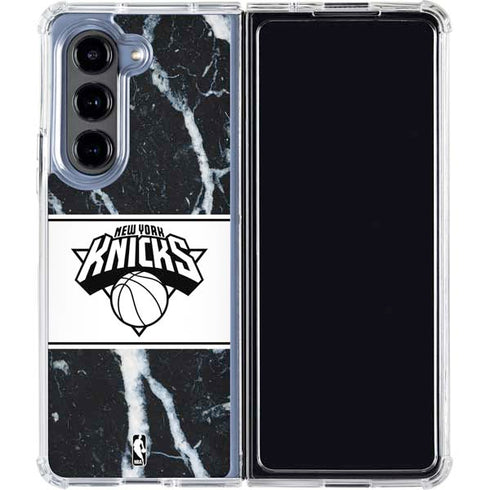 NBA New York Knicks Marble Galaxy Z Fold5 5G Clear Case