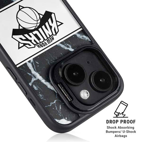 NBA New York Knicks Marble iPhone 15 Kickstand Case
