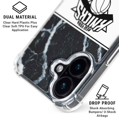 NBA New York Knicks Marble iPhone 16 Clear Case