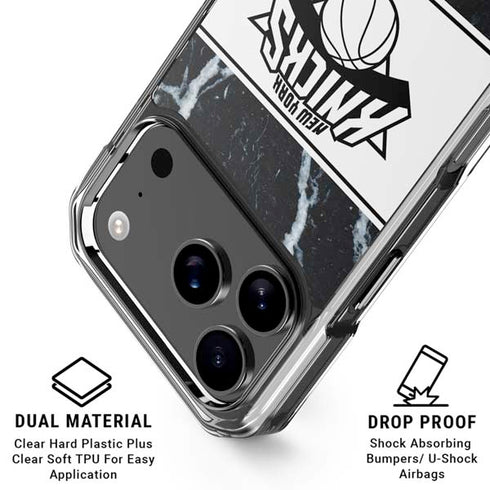 NBA New York Knicks Marble iPhone 18 Pro Clear Case