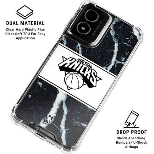 NBA New York Knicks Marble Moto G Power 5G (2024) Clear Case