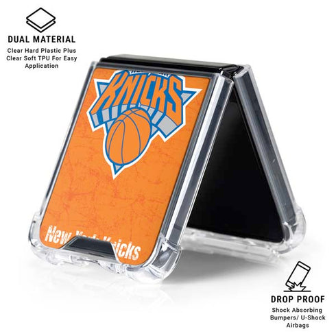 NBA New York Knicks Orange Primary Logo Galaxy Z Flip6 Clear Case