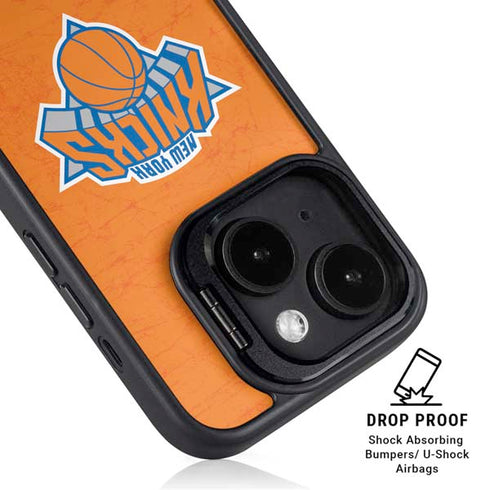 NBA New York Knicks Orange Primary Logo iPhone 14 Plus Kickstand Case