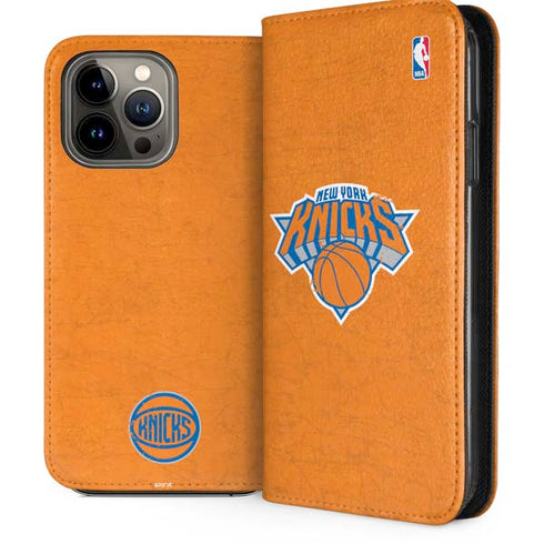 NBA New York Knicks Orange Primary Logo iPhone 14 Pro Max Folio Case