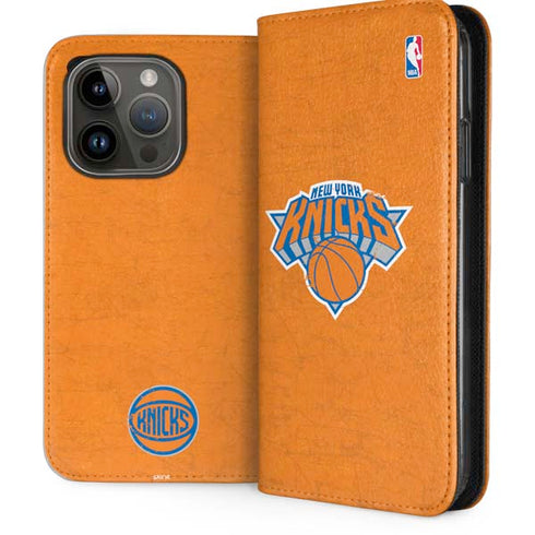 NBA New York Knicks Orange Primary Logo iPhone 15 Pro Folio Case