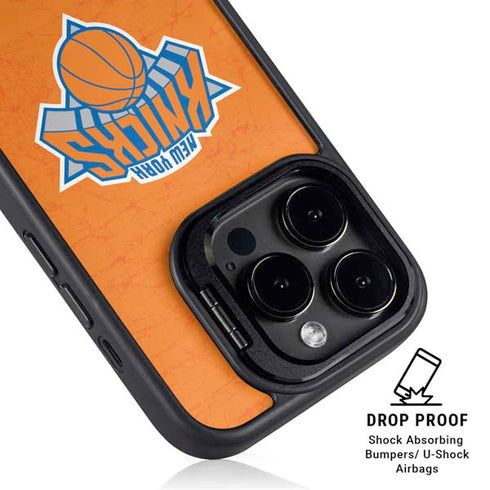 NBA New York Knicks Orange Primary Logo iPhone 15 Pro Kickstand Case