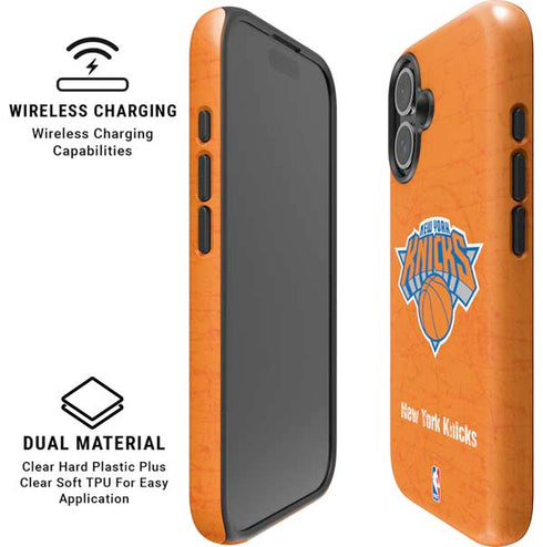 NBA New York Knicks Orange Primary Logo iPhone 16 Magsafe Impact Case