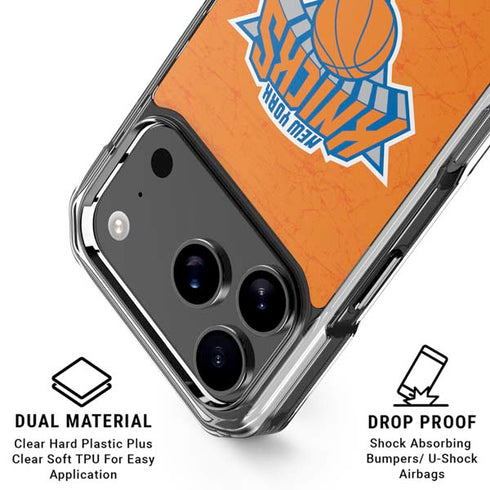 NBA New York Knicks Orange Primary Logo iPhone 18 Pro Clear Case