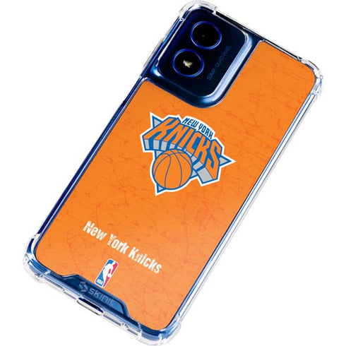 NBA New York Knicks Orange Primary Logo Moto G 5G (2024) Clear Case