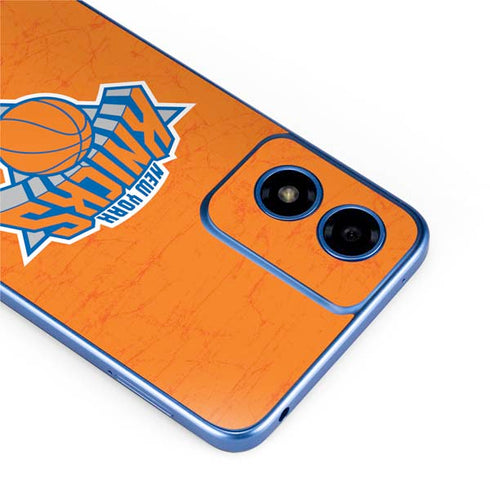 NBA New York Knicks Orange Primary Logo Moto G Play 4G (2024) Skin