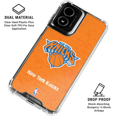 NBA New York Knicks Orange Primary Logo Moto G Power 5G (2024) Clear Case