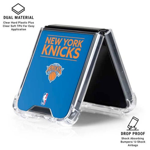NBA New York Knicks Standard - Blue Galaxy Z Flip6 Clear Case