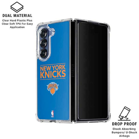 NBA New York Knicks Standard - Blue Galaxy Z Fold6 Clear Case