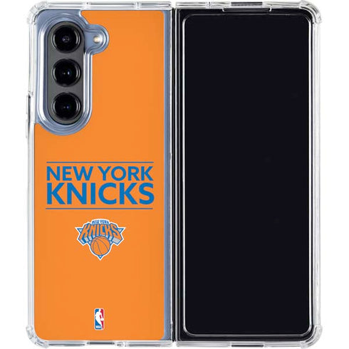 NBA New York Knicks Standard - Orange Galaxy Z Fold5 5G Clear Case