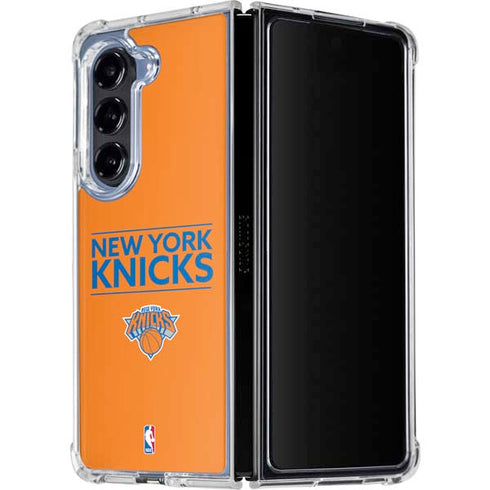 NBA New York Knicks Standard - Orange Galaxy Z Fold5 5G Clear Case