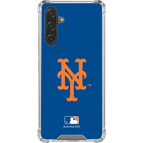 MLB New York Mets - Solid Distressed Galaxy A17 Clear Case