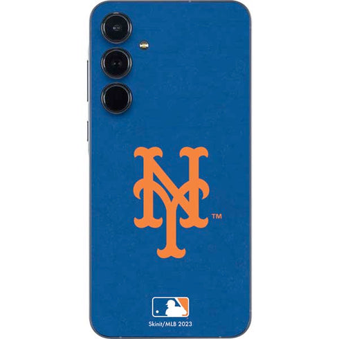 MLB New York Mets - Solid Distressed Galaxy A35 5G Skin