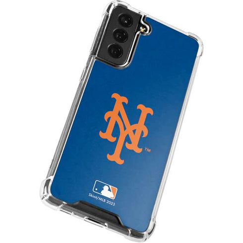 MLB New York Mets - Solid Distressed Galaxy S22 Plus Clear Case