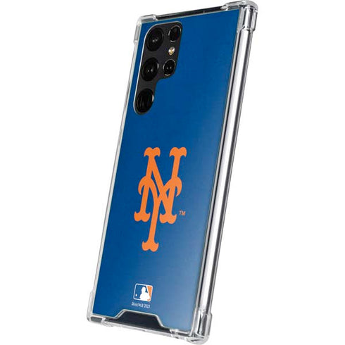 MLB New York Mets - Solid Distressed Galaxy S23 Ultra Clear Case