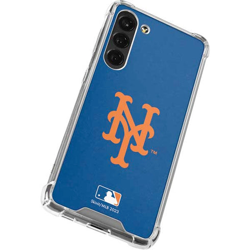 MLB New York Mets - Solid Distressed Galaxy S24 FE Clear Case