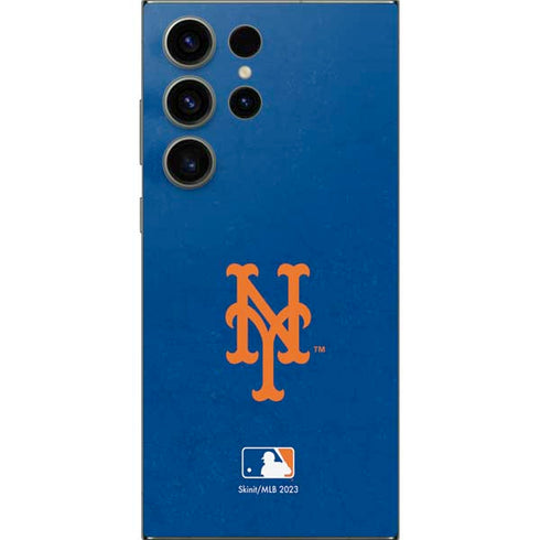 MLB New York Mets - Solid Distressed Galaxy S24 Ultra Skin