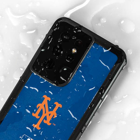 MLB New York Mets - Solid Distressed Galaxy S24 Ultra Waterproof Case