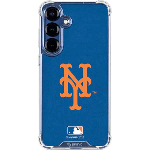 MLB New York Mets - Solid Distressed Galaxy S25 Plus Clear Case