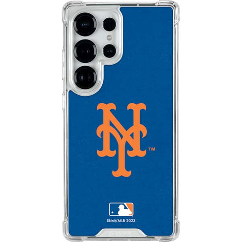 MLB New York Mets - Solid Distressed Galaxy S25 Ultra Clear Case