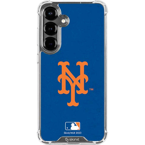 MLB New York Mets - Solid Distressed Galaxy S26 Plus Clear Case