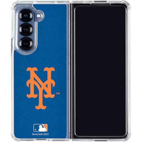 MLB New York Mets - Solid Distressed Galaxy Z Fold6 Clear Case