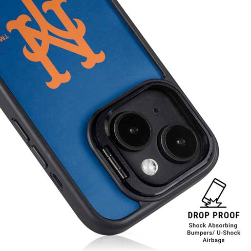MLB New York Mets - Solid Distressed iPhone 15 Plus Kickstand Case