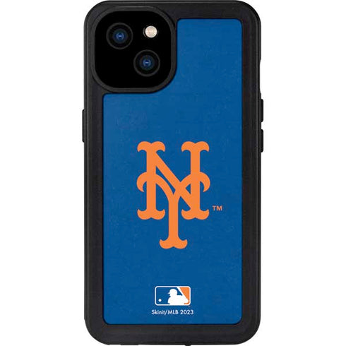 MLB New York Mets - Solid Distressed iPhone 15 Plus Waterproof Case