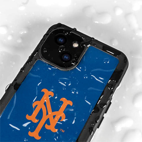 MLB New York Mets - Solid Distressed iPhone 15 Plus Waterproof Case