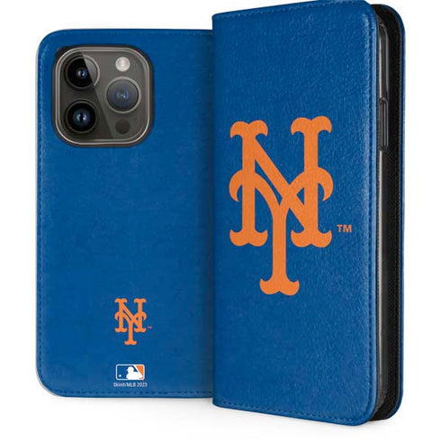 MLB New York Mets - Solid Distressed iPhone 15 Pro Folio Case