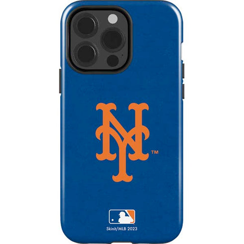 MLB New York Mets - Solid Distressed iPhone 15 Pro Impact Case